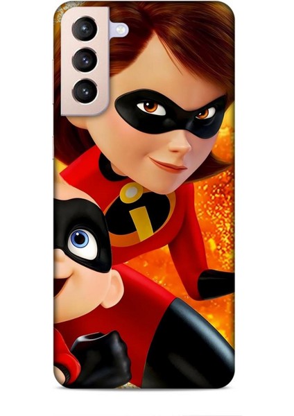 Samsung Galaxy S21 Plus Kılıf Animasyon 7 Inanılmaz Aile Kırmızı Desenli Kılıf
