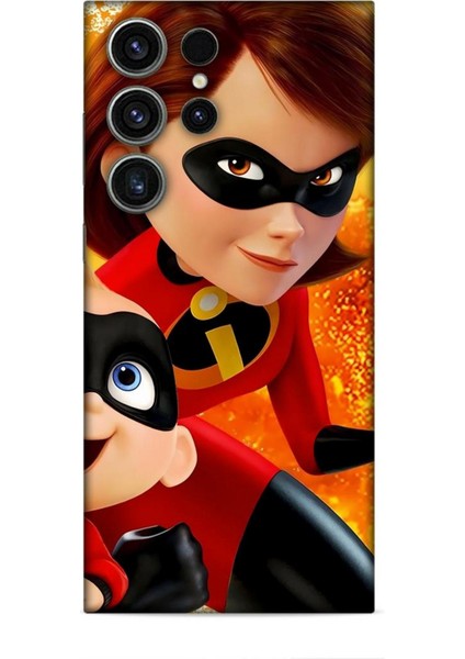 Samsung Galaxy S23 Ultra Kılıf Animasyon 7 Inanılmaz Aile Kırmızı Desenli Kılıf