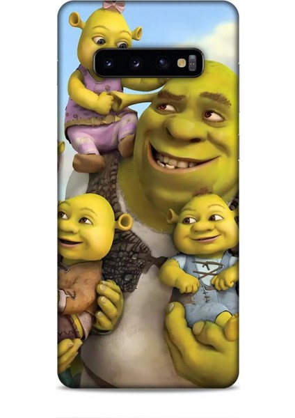 Samsung Galaxy S10 Plus Kılıf Animasyon 16 Shrek Yeşil Kılıf