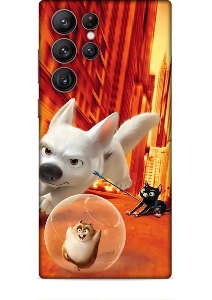 Samsung Galaxy S22 Ultra Kılıf Animasyon 28 Bolt Turuncu Iz Bırakmayan Kılıf