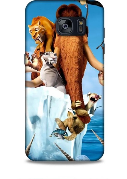 Samsung Galaxy S7 Edge Kılıf Animasyon 15 Buz Devri Kahverengi Kalın Silikon