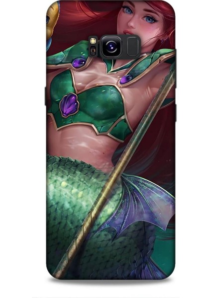 Samsung Galaxy S8 Plus Kılıf Animasyon 5 Küçük Deniz Kızı Yeşil Koruma Kılıfı