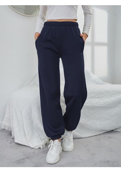 Kadın Kendinden Kıvırma Bol Eşofman