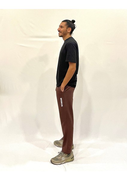 Erkek Regular/normal Kesim Lastik Belli Brooklyn Şehir Baskılı Eşofman Altı 24EA205 fiyatları