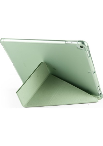 Apple iPad Air 3. Nesil 10.5 Inc (2019) Yatay ve Dikey Standlı Antişok Köşe Korumalı Kalemlikli Origami Slikon Kılıf A2123 A2152 A2153 modelleri
