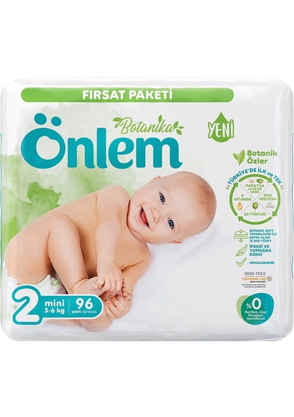 Bebek Bezi Botanika Beden:2 (3-6 kg) Mini 288 Adet Aylık Fırsat Paketi