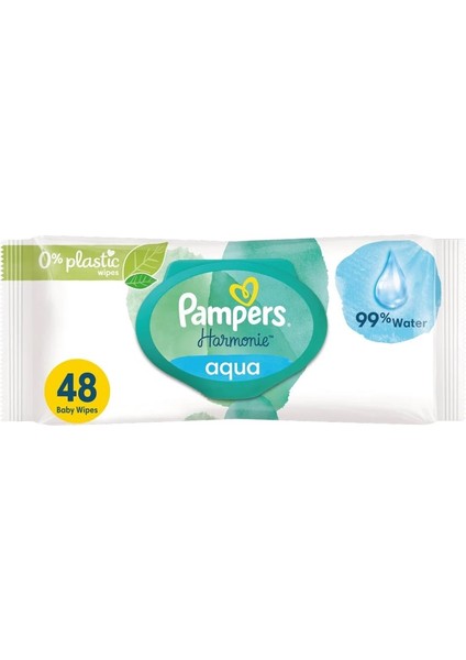 Pampers Harmonie Islak Havlu Mendil Aqua Pure 48 Yaprak 6 Lı Set (288 Yaprak) Organik Pamuk