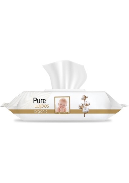 Pure Baby Islak Havlu Mendil 90 Yaprak Yenidoğan Organic Pamuklu (3 Lü Set) 270 Yaprak Plst Kapak