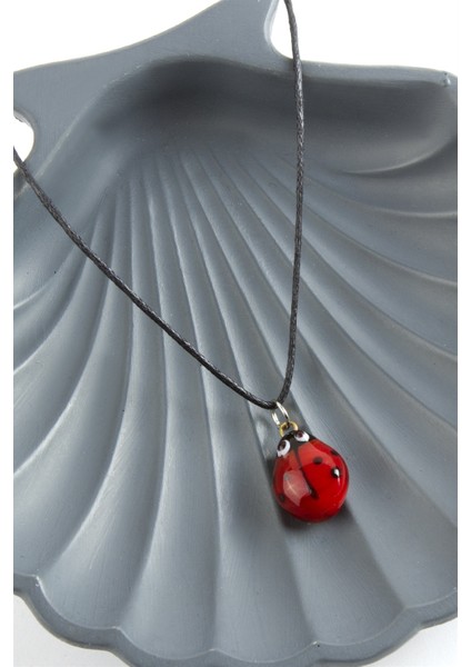 Uğur Böceği Cam Kolye