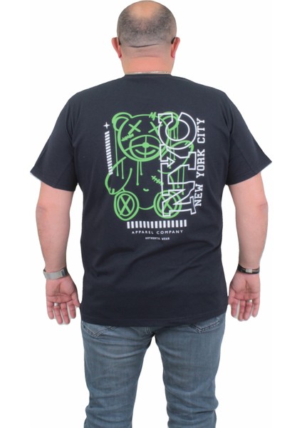 Mocgrande Erkek Büyük Beden Sıfır Yaka T-Shirt Nyc 24133 Lacıvert fiyatları