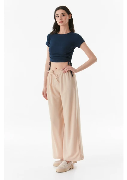 Beli Lastikli Wide Leg Pantolon