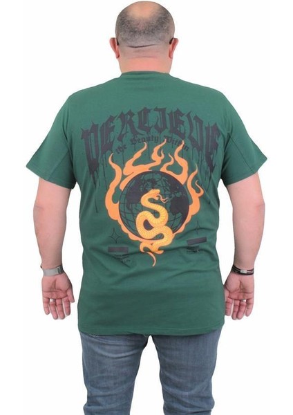 Erkek Büyük Beden Sıfır Yaka T-Shirt Cobra 24127 Neftı fiyatları