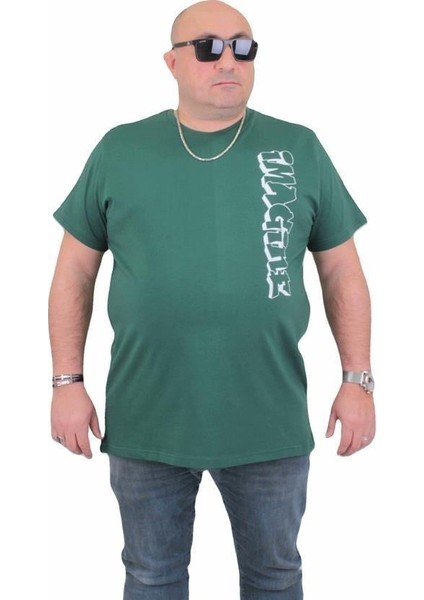 Erkek Büyük Beden Sıfır Yaka T-Shirt Imagine 24126 Neftı