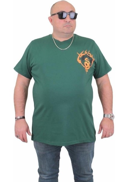 Erkek Büyük Beden Sıfır Yaka T-Shirt Cobra 24127 Neftı