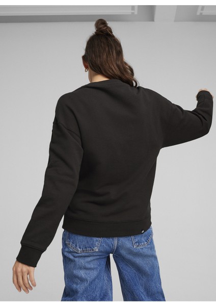 67788601 Her Crew Tr Siyah Kadın Kapüşon Yaka Regular Fit Sweatshirt indirimleri