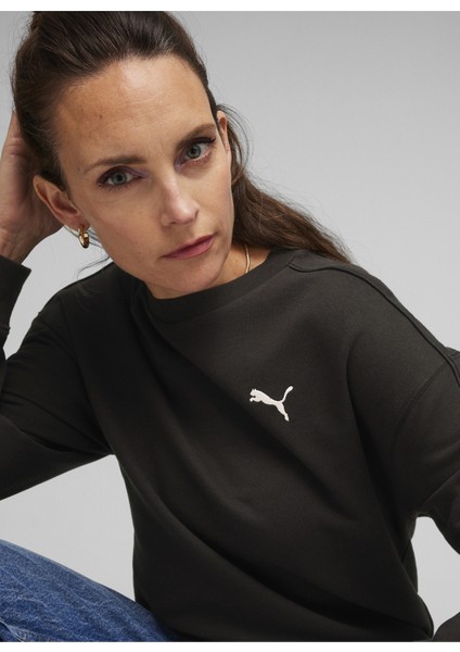 67788601 Her Crew Tr Siyah Kadın Kapüşon Yaka Regular Fit Sweatshirt modelleri