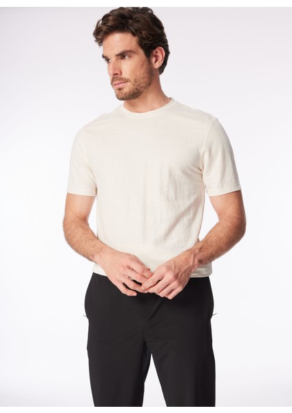 Bej Erkek Bisiklet Yaka Basic T-Shirt F4SM-TST 0740 fiyatları