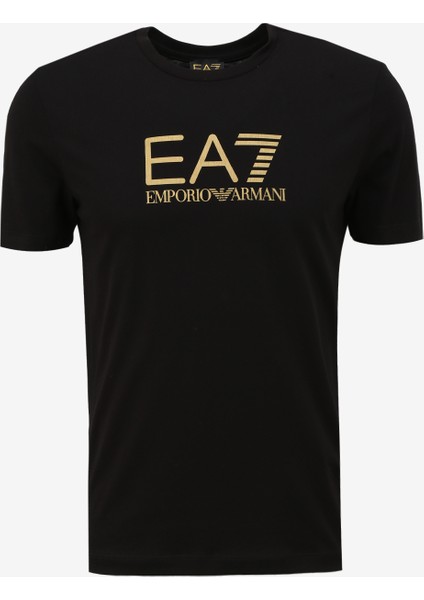 Bisiklet Yaka Siyah Erkek T-Shirt 3DPT08PJM9Z