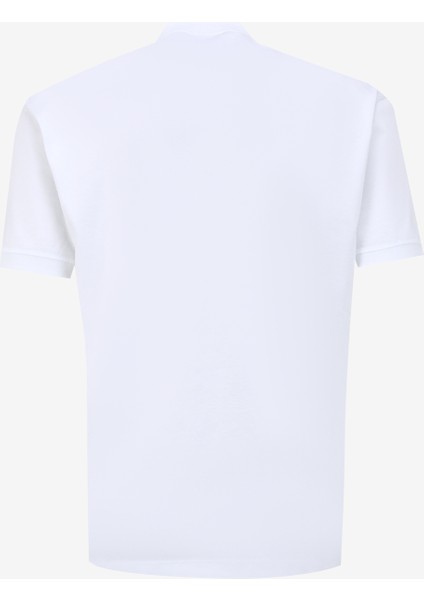 Bisiklet Yaka Beyaz Erkek T-Shirt 3DPT40PJFBZ