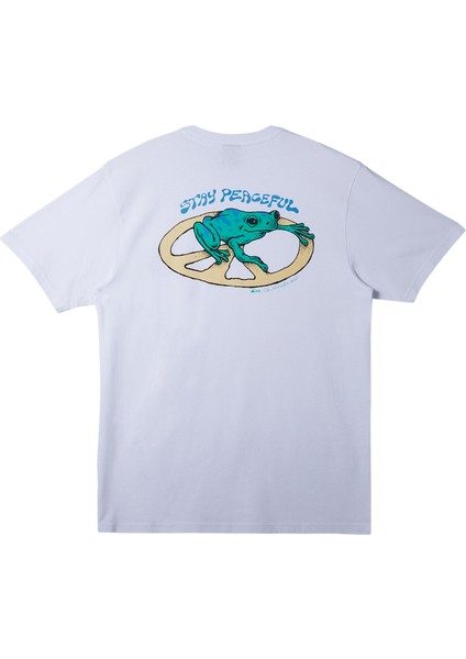 Beyaz Erkek O Yaka Standart Fit T-Shirt AQYZT09541_STAY Peaceful Moe