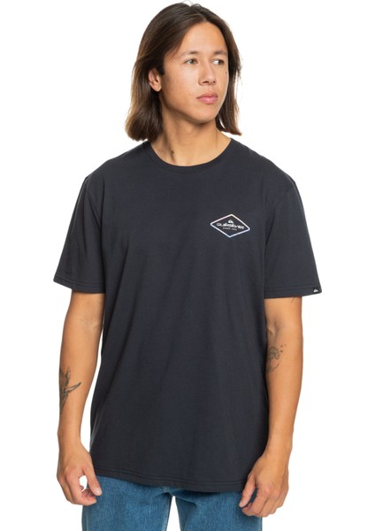 Siyah Erkek O Yaka Standart Fit Baskılı T-Shirt EQYZT07667_OMNI Lock