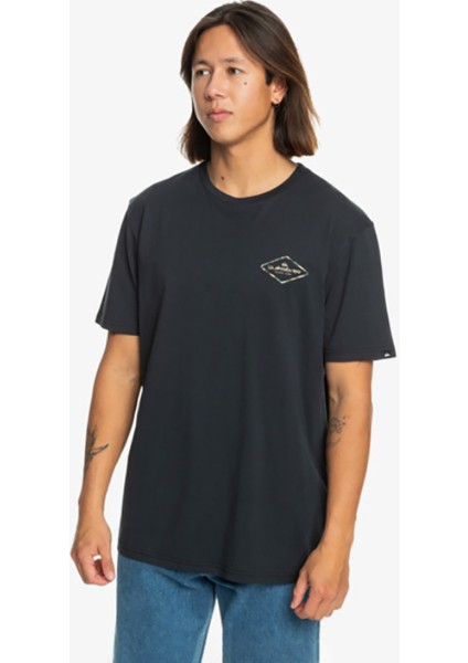 Siyah Erkek O Yaka Standart Fit Baskılı T-Shirt EQYZT07667_OMNI Lock