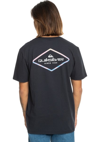Siyah Erkek O Yaka Standart Fit Baskılı T-Shirt EQYZT07667_OMNI Lock