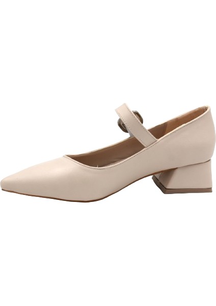 (Park Moda) Kalın Topuklu Tokalı Günlük Kadın Ayakkabı Bej fırsatları