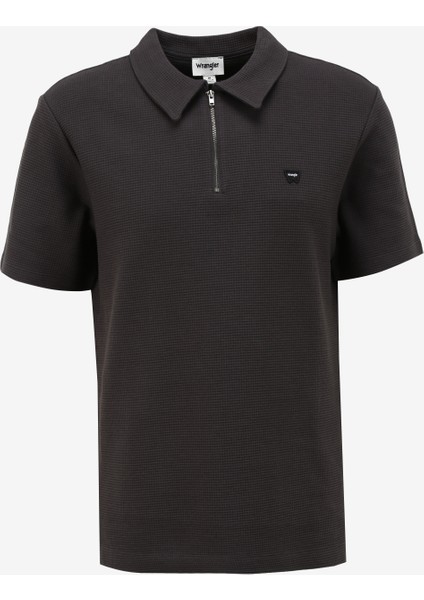 Siyah Erkek Polo T-Shirt W7Nq20528633W Fermuarlı Polo T-Shir