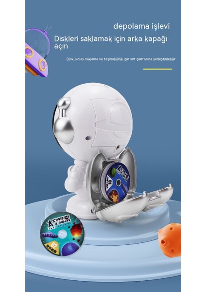 Janjon Star Astronot Disk Hikayesi Makinesi Çocuk Erken Eğitim Bulmaca Astronot Hafif Müzik Robotu Erkek ve Kadın Bebek Hediyesi (Yurt Dışından)