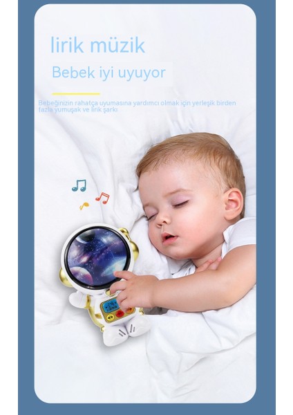 Janjon Star Astronot Disk Hikayesi Makinesi Çocuk Erken Eğitim Bulmaca Astronot Hafif Müzik Robotu Erkek ve Kadın Bebek Hediyesi (Yurt Dışından)