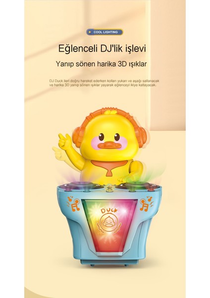 Janjon Star Elektrikli Çocuk Oyuncak Müzikli Işık Dj Evrensel Dj Küçük Sarı Ördek Şarkı Söyleyen ve Dans Eden Çocuk Oyuncağı (Yurt Dışından)