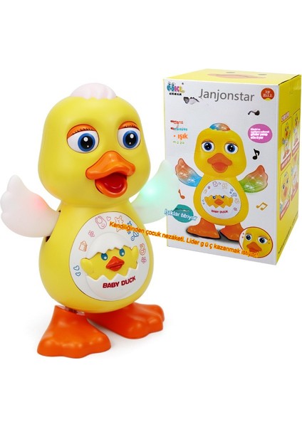 Janjon Star Bebek Elektrikli Dans Oyuncak Müzik Hareketli Çocuk Bebek Kırmızı Ördek Hafif Müzik (Yurt Dışından)
