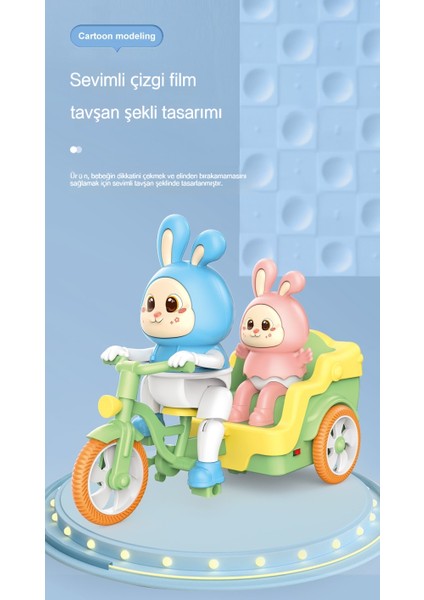 Janjon Star Çocuklar Için Müzikli ve Işıklı Elektrikli Tavşanlı Üç Tekerlekli Bisiklet, Eğlenceli Sürüş, Çocuklara Yönelik Elektrikli Oyuncak Sokak Tezgahı (Yurt Dışından)