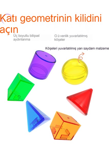 Janjon Star Konserve Erken Eğitim Öğretim Yardımcıları Üç Boyutlu Geometri Montessori Anaokulu Konserve Öğretim Yardımcıları (Yurt Dışından)