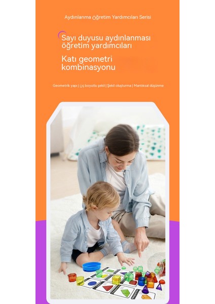 Janjon Star Konserve Erken Eğitim Öğretim Yardımcıları Üç Boyutlu Geometri Montessori Anaokulu Konserve Öğretim Yardımcıları (Yurt Dışından)