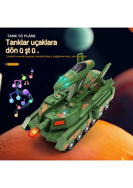 Janjon Star Elektrikli Tank Savaşçısı Deforme Olmuş Uçak Evrensel Seyahat Hafif Müzik Çocuk Oyuncağı (Yurt Dışından) fiyatları