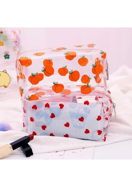 No.8 Tarzı Temizle Makyaj Çantası Moda Şeffaf Seyahat Taşınabilir Mini Yıkama Saklama Torbaları Çilek Çiçek Baskı Kadın Fermuarlı Kozmetik Çantası (Yurt Dışından) fırsatları