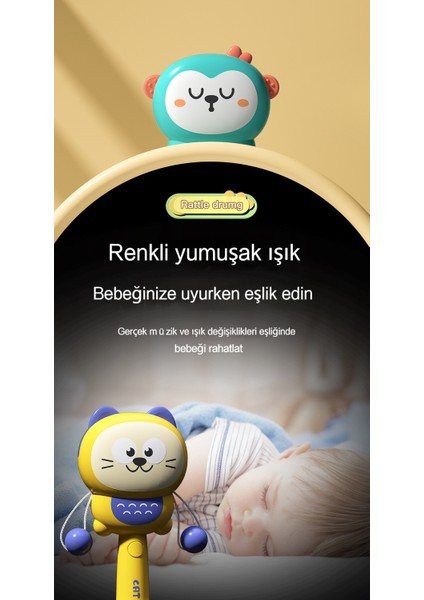 Janjon Star Bebek Çıngırak Oyuncak Karikatür Hayvan Çiğnenebilir Diş Kaşıyıcı Hafif Müzik Çıngırak Bebek Erken Eğitim Oyuncak (Yurt Dışından)