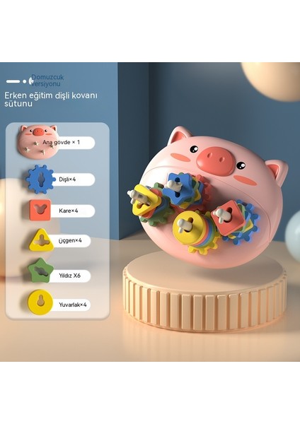 Janjon Star Piggy Dişli Seti Sütun Yapı Taşları Jenga Oyuncaklar Geometrik Şekil Bilişsel Öğretim Yardımcıları Bebek Montessori Erken Eğitim Oyuncakları (Yurt Dışından) fırsatları