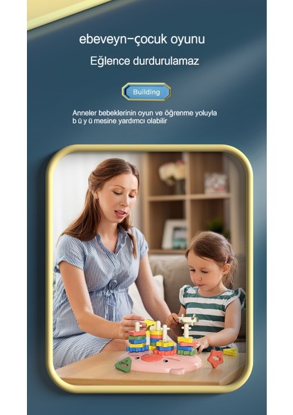 Janjon Star Piggy Dişli Seti Sütun Yapı Taşları Jenga Oyuncaklar Geometrik Şekil Bilişsel Öğretim Yardımcıları Bebek Montessori Erken Eğitim Oyuncakları (Yurt Dışından) indirimleri