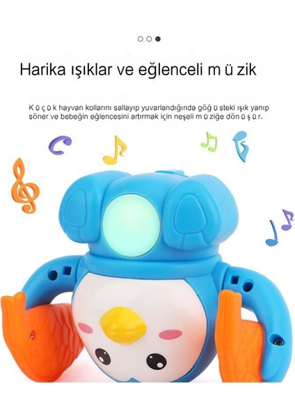 Janjon Star Çocuk Yuvarlanan Maymun Elektrikli Ses Kontrollü Dokunmatik Çift Sensörlü Ses ve Hafif Müzik Bebek Öğrenme Emekleme Rehberli Yuvarlanan Oyuncak (Yurt Dışından)