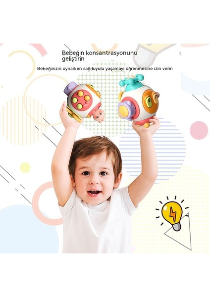 Janjon Star Bebek Meşgul Eller Kapma Topu Bebek Kavrama Eğitmen Entelektüel Gelişim Çok Fonksiyonlu Altı Yüzlü Bebek Eğitici Oyuncak (Yurt Dışından)