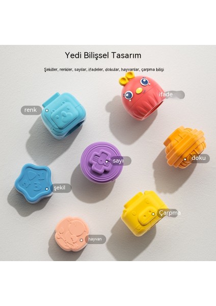 Janjon Star Bebek Cessel Gökkuşağı Rubik Küp Boncuk Renk Biliş Kavrama Eğitim Küçük Çocuklar Eğitici Aydınlanma Oyuncak Yükseltilmiş Baskı Bulmaca Pullo (Yurt Dışından)