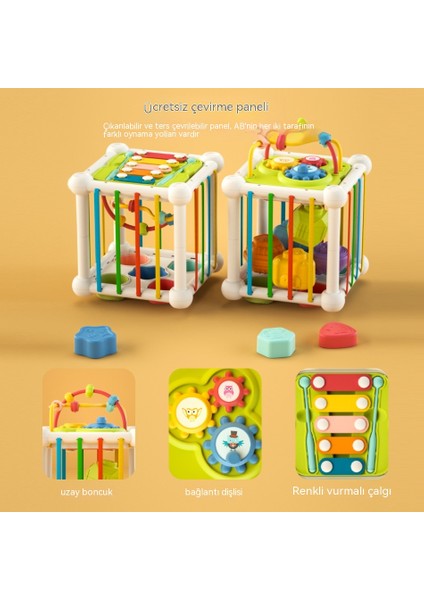 Janjon Star Bebek Cessel Gökkuşağı Rubik Küp Boncuk Renk Biliş Kavrama Eğitim Küçük Çocuklar Eğitici Aydınlanma Oyuncak Yükseltilmiş Baskı Bulmaca Pullo (Yurt Dışından)