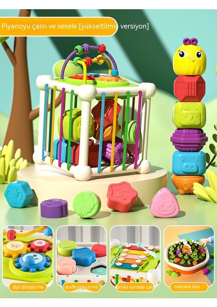 Janjon Star Bebek Cessel Gökkuşağı Rubik Küp Boncuk Renk Biliş Kavrama Eğitim Küçük Çocuklar Eğitici Aydınlanma Oyuncak Yükseltilmiş Baskı Bulmaca Pullo (Yurt Dışından)