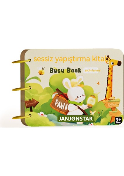 Janjon Star Bebek Aydınlanma Erken Eğitim Üç Boyutlu Sessiz Yapıştırma Kitabı Çocuk Eğitici Bilişsel Çevirmeli Kitap El Yapımı Meşgul Kitap Oyuncak (Yurt Dışından)
