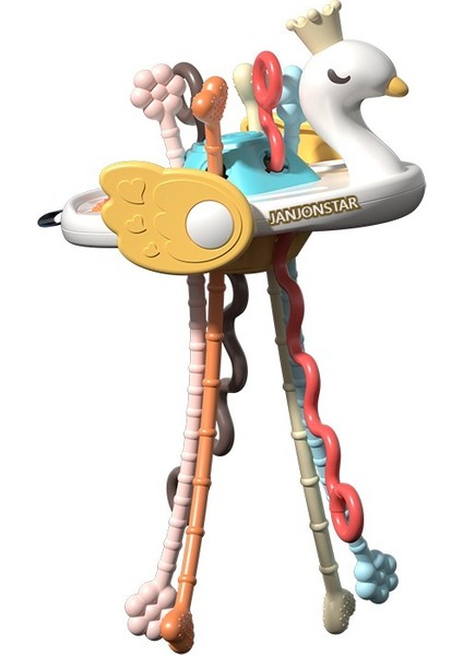Janjon Star Bebek ve Yürümeye Başlayan Çocuk Uçan Daire Pompalama ve Çekme Eğlenceli Erken Eğitim El Topu Oyuncağı Altı Aylık Bebek Oyuncağı Çiğneyebilir (Yurt Dışından)