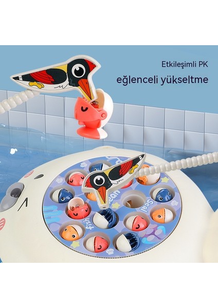 Janjon Star Bebek Çok Fonksiyonlu Elektrikli Döner Olta Takımı Çocuk Eğitici Müzik Dönen Manyetik Balıkçılık Oyuncak Erkekler ve Kadınlar Için (Yurt Dışından)