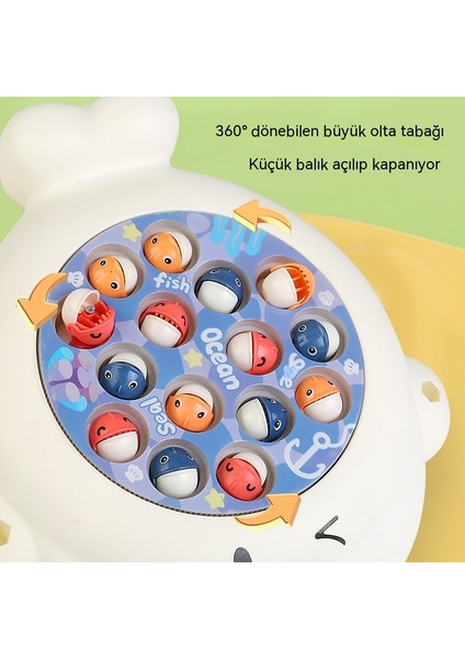 Janjon Star Bebek Çok Fonksiyonlu Elektrikli Döner Olta Takımı Çocuk Eğitici Müzik Dönen Manyetik Balıkçılık Oyuncak Erkekler ve Kadınlar Için (Yurt Dışından)